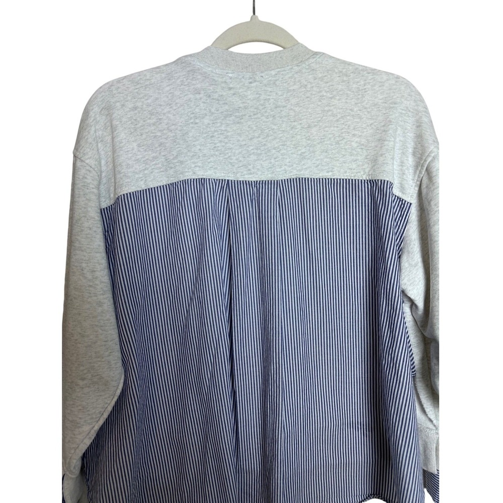 ee some Womens Gray Crew Neck Sweatshirt‎ Pink Bow and Striped Shirt Trim Size M - Picture 6 of 9